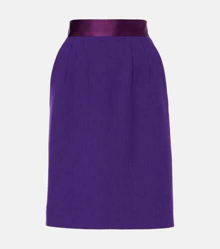 High-rise wool-blend crepe pencil skirt - Dolce&Gabbana - Modalova
