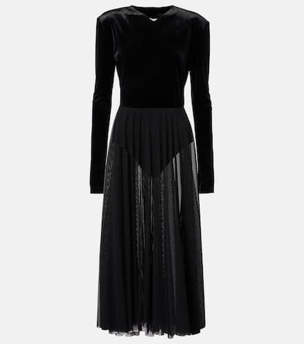 Velvet and mesh midi dress - Norma Kamali - Modalova