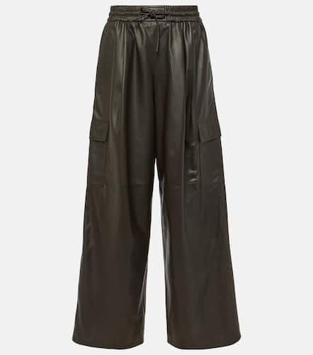 Pantalon cargo ample en cuir - Yves Salomon - Modalova