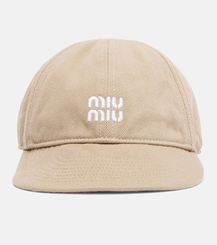 Miu Miu Gorra de denim con logo - Miu Miu - Modalova