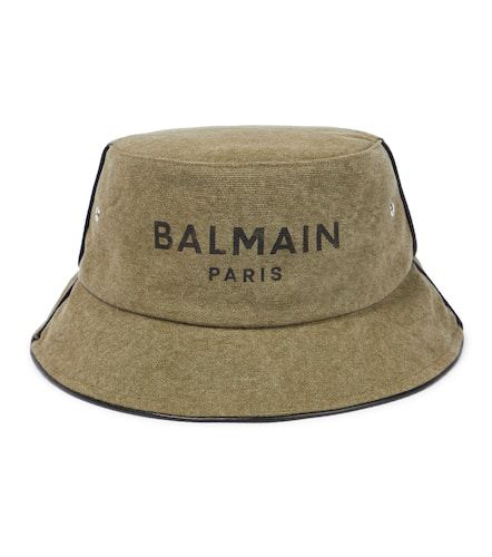 Cappello da pescatore in canvas con pelle - Balmain - Modalova