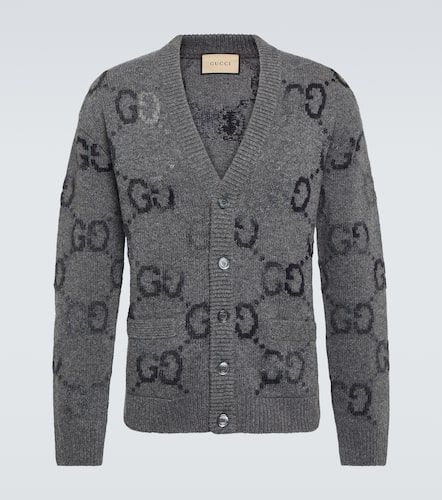 Cardigan in misto lana con intarsio GG - Gucci - Modalova