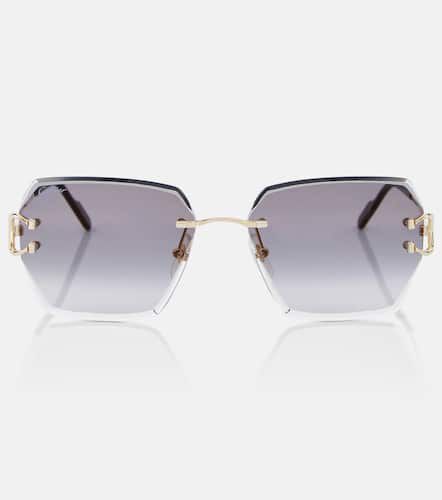 Gafas de sol cuadradas Signature C de Cartier - Cartier Eyewear Collection - Modalova