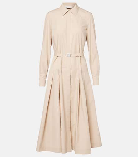 Pleated cotton-blend shirt dress - Tory Burch - Modalova