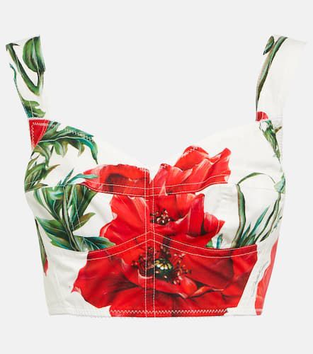 Crop top de algodón floral - Dolce&Gabbana - Modalova