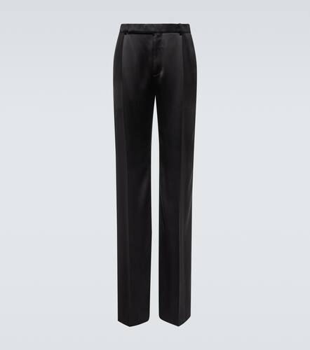 High-rise straight silk pants - Saint Laurent - Modalova