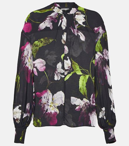 Blusa de crepé fruncida floral - Erdem - Modalova