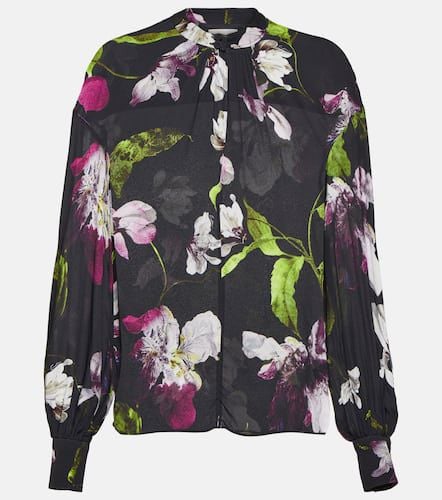 Floral gathered crÃªpe blouse - Erdem - Modalova