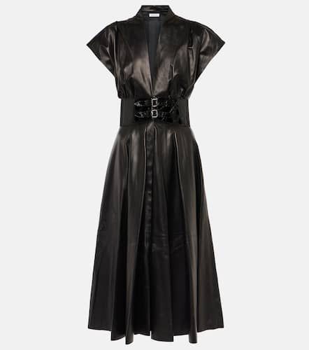 AlaÃ¯a Belted leather midi dress - Alaia - Modalova