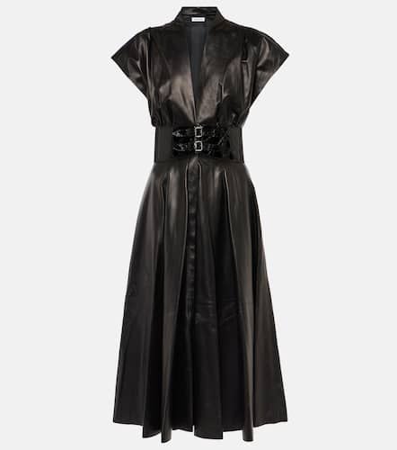 Alaïa Midikleid aus Leder - Alaia - Modalova