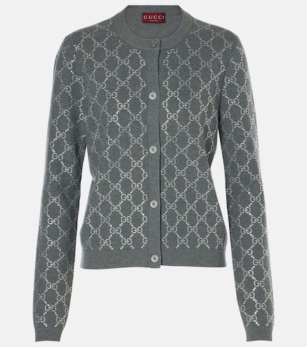 GG embellished wool jacquard cardigan - Gucci - Modalova