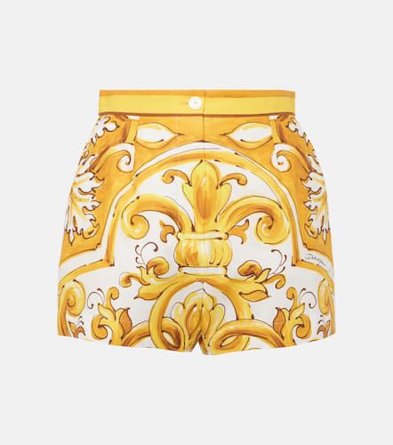 Majolica high-rise cotton shorts - Dolce&Gabbana - Modalova