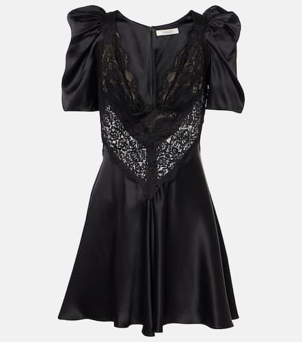 Lace-trimmed silk charmeuse minidress - Rodarte - Modalova