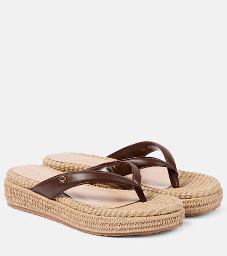 Leather platform espadrille thong sandals - Gianvito Rossi - Modalova