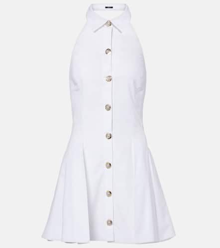 Halterneck cotton poplin minidress - Balmain - Modalova