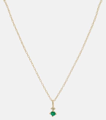 Halskette Tiny Emerald Goddess aus 14kt Gelbgold mit Diamant und Smaragd - Stone and Strand - Modalova