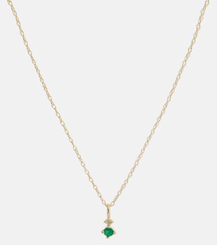 Tiny Emerald Goddess 14kt choker with emeralds and diamonds - Stone and Strand - Modalova