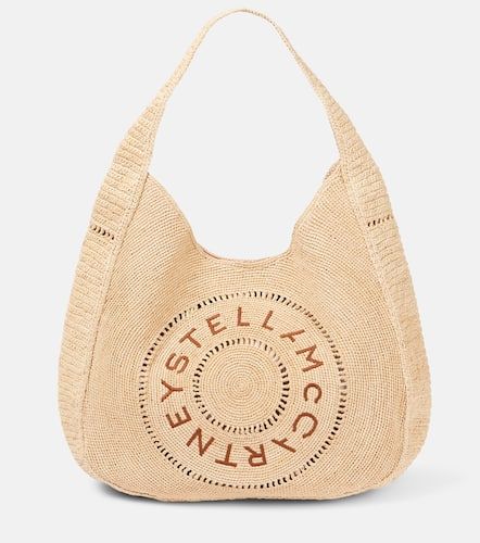 Logo embroidered raffia tote bag - Stella McCartney - Modalova