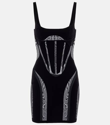 X Mugler mesh and velvet dress - Wolford - Modalova