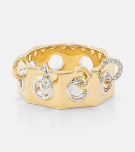 Ring Eyet aus 14kt Gelbgold mit 14kt Weiß und Diamanten - Rainbow K - Modalova