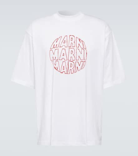 T-shirt in jersey di cotone con stampa - Marni - Modalova