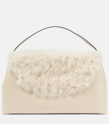 Borsa a spalla T-Lock Large con shearling - Toteme - Modalova