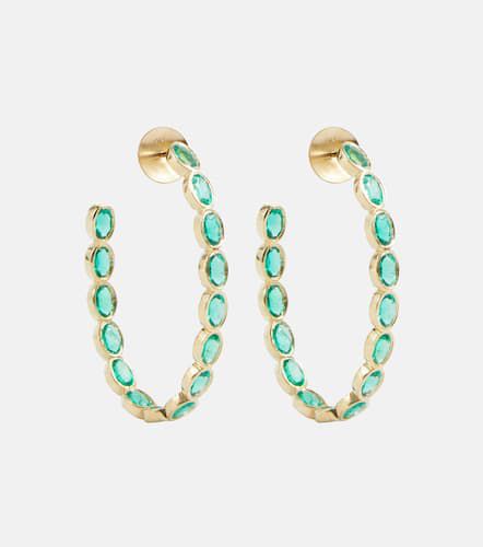Oval Eternity 18kt gold earrings with emeralds - Octavia Elizabeth - Modalova
