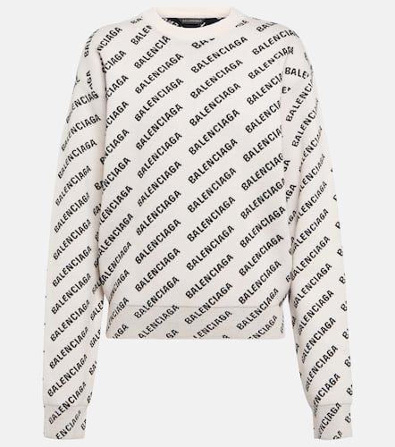 Pullover in misto cotone con logo - Balenciaga - Modalova