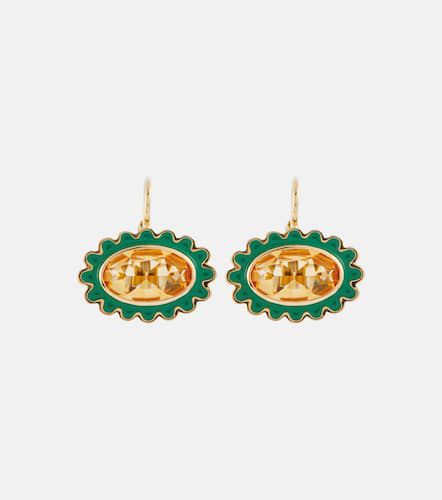 Margarita 18kt earrings with citrine and enamel - Aliita - Modalova