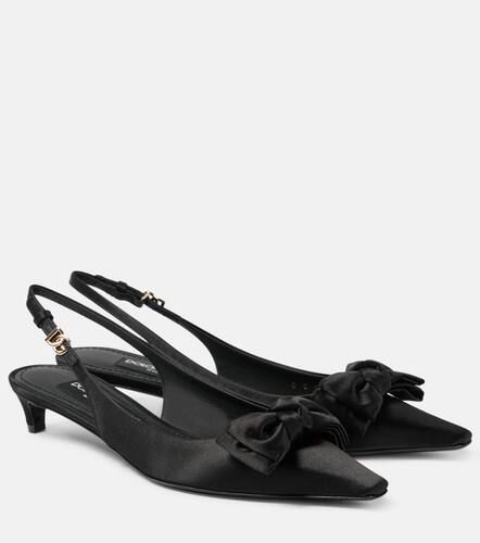 Pumps slingback in raso con fiocco - Dolce&Gabbana - Modalova