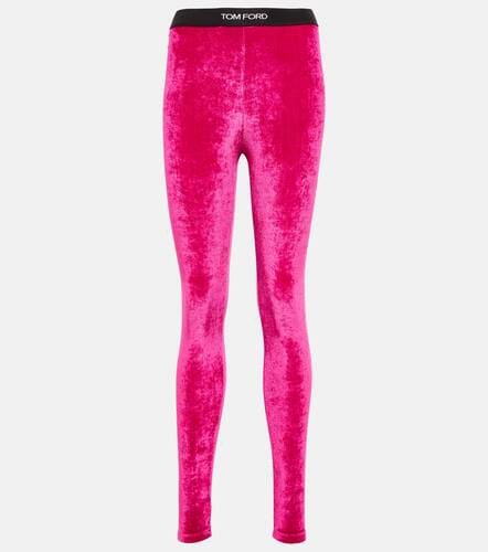 Tom Ford Logo velvet leggings - Tom Ford - Modalova