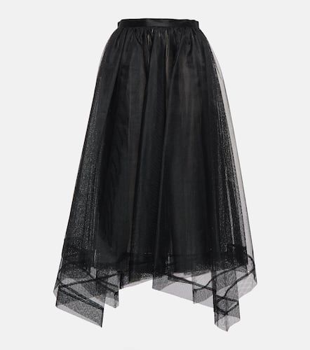 Asymmetrical tiered tulle midi skirt - Alexander McQueen - Modalova
