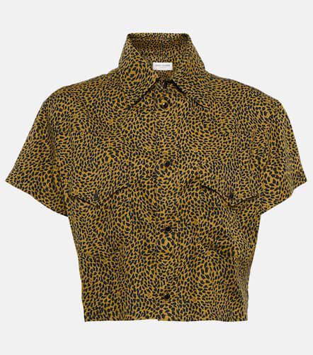Leopard-print cotton-blend shirt - Saint Laurent - Modalova