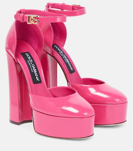 Sandalias de piel con plataforma - Dolce&Gabbana - Modalova