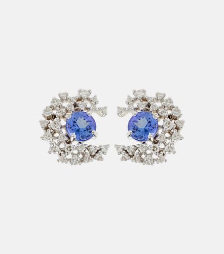 Scatter 18kt white gold earrings with diamonds and tanzanite - Ananya - Modalova