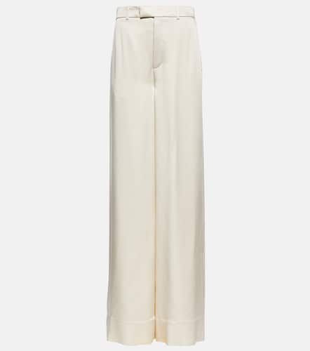 High-rise wide-leg crêpe pants - Saint Laurent - Modalova