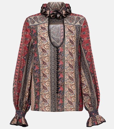 Blusa en muselina de algodón con paisley - Valentino - Modalova