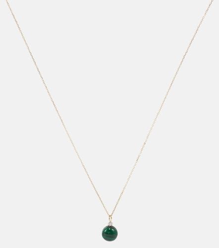 Kt gold dot necklace with malachite and diamond - Mateo - Modalova