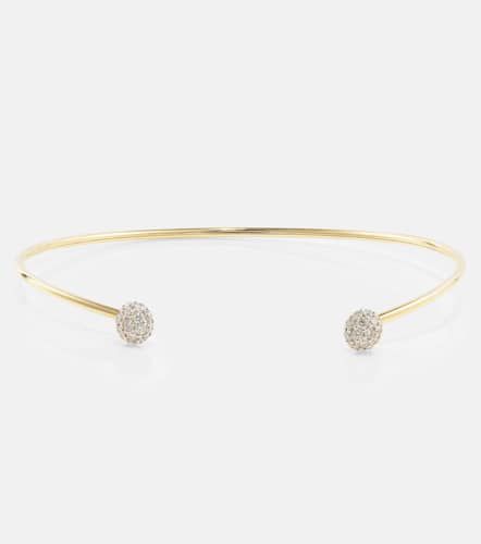 Dainty Mirror Ball 10kt cuff bracelet with diamonds - Stone and Strand - Modalova