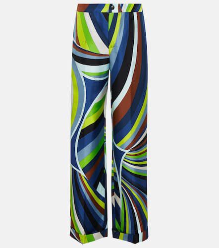 Iride high-rise silk straight pants - Pucci - Modalova