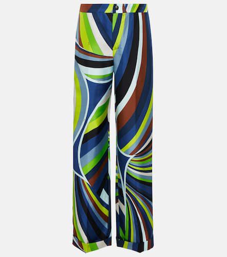 Printed silk straight-leg pants - Pucci - Modalova