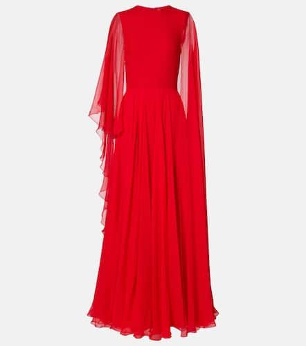 Caped draped silk chiffon gown - Givenchy - Modalova