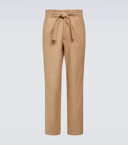 High-rise linen and cotton straight pants - Commas - Modalova