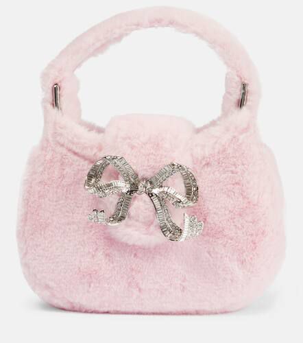 The Bow Micro faux fur tote bag - Self-Portrait - Modalova