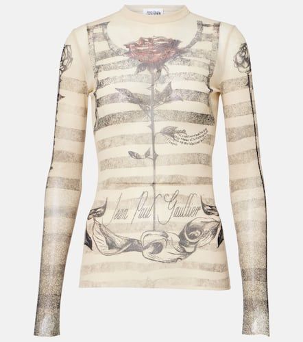Top rayé et imprimé en résille - Jean Paul Gaultier - Modalova