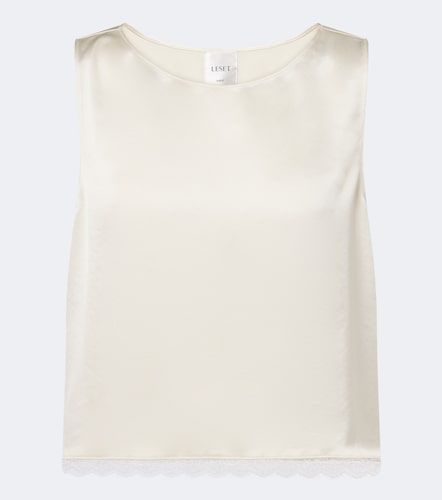 Crop top Barb de satén con encaje - Leset - Modalova