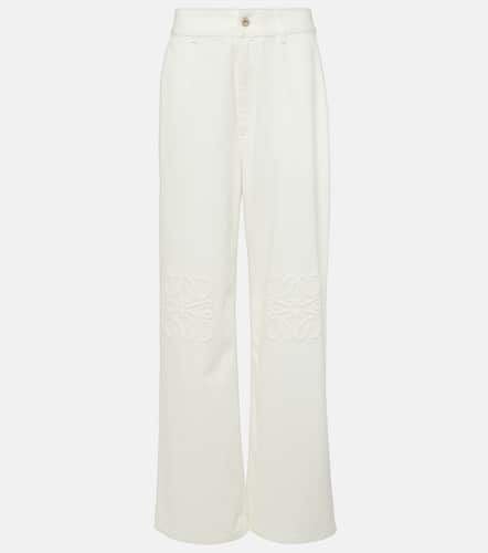 Anagram embroidered high-rise wide-leg jeans - Loewe - Modalova