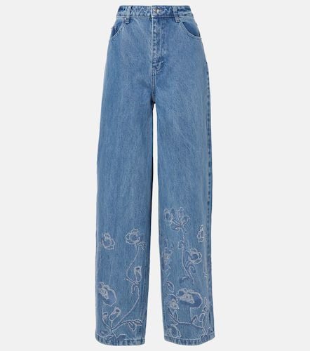 Floral embellished wide-leg jeans - Rotate - Modalova