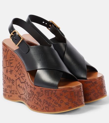 ChloÃ© Maxime leather wedge sandals - Chloe - Modalova