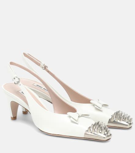 Miu Miu Slingback-Pumps aus Leder - Miu Miu - Modalova